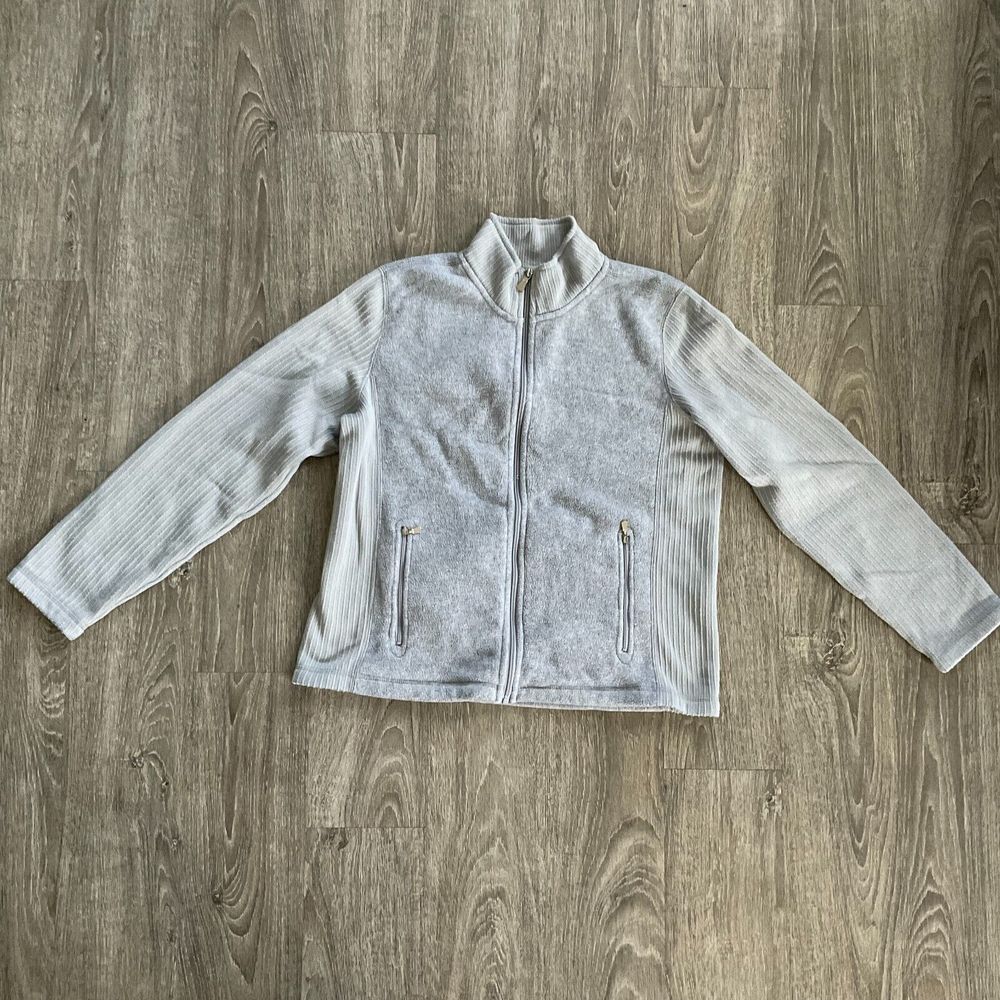 Telluride Clothing Co. Womens Full‎ Zip Fleece Jacket Gray Sweater Large